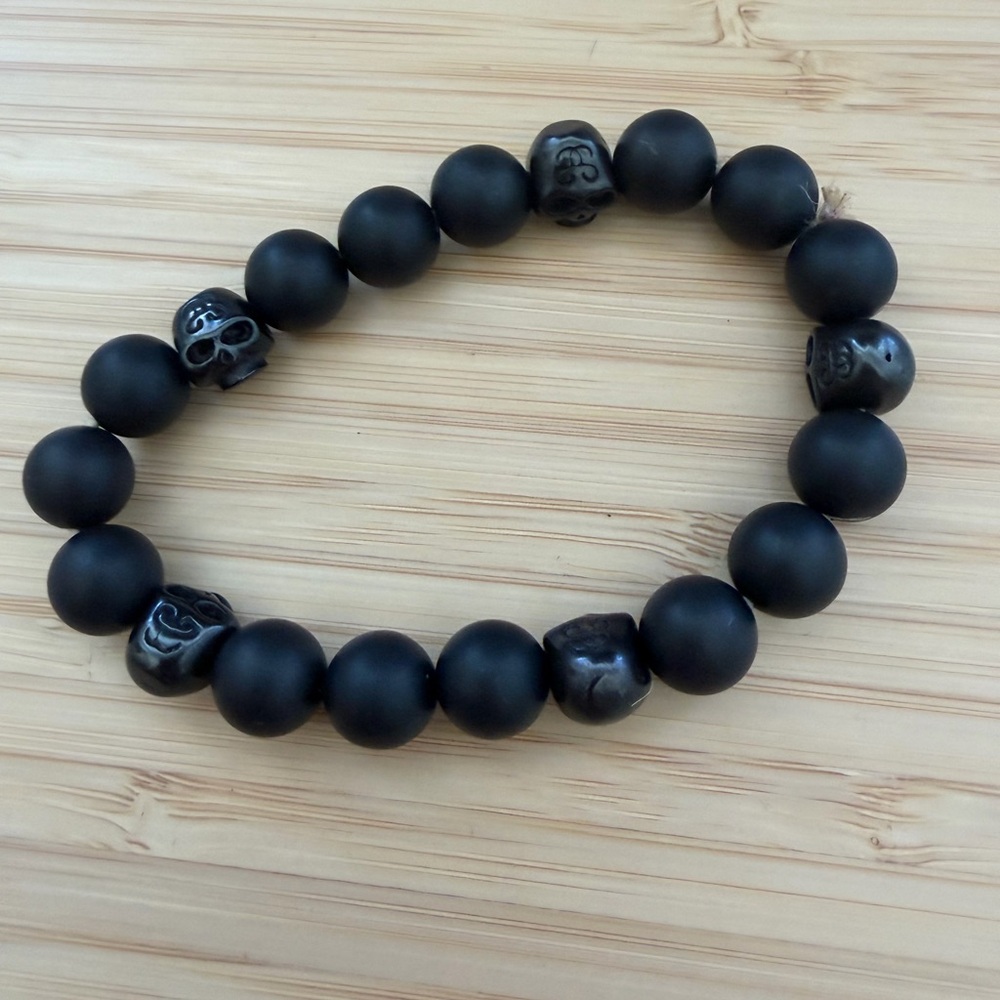 Alexander McQueen Style Beaded Skull Bracelet